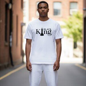 Black King" Chess Silhouette Shirt – White/Black Collection XL (A1)